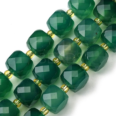 Natural Dyed & Heated Green Onyx Agate Beads Strands G-Q010-A16-01-1