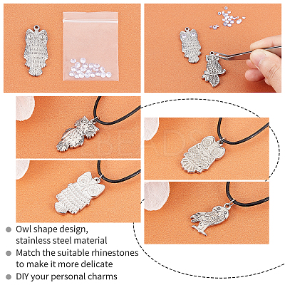 12Pcs 6 Style 304 Stainless Steel Pendants STAS-UN0024-59-1