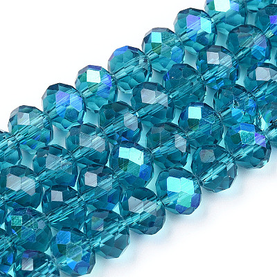Electroplate Glass Beads Strands LS-EGLA-A034-T10mm-L25-1