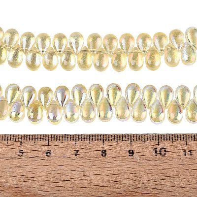 Electroplate Transparent Glass Beads Strands EGLA-N057-01A-04-1