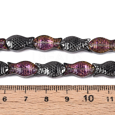 Transparency Electroplate Glass Beads Strands GLAA-T023-40B-07-1