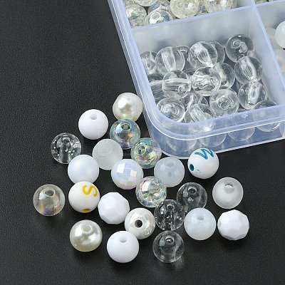 375Pcs 15 Styles Acrylic Beads MACR-YW0002-59C-1