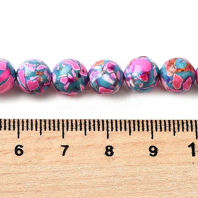 Dyed Natural Magnesite Beads Strands G-L617-D01-8mm-05-1