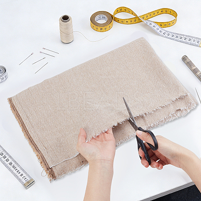 Herringbone Patterned Tweed Fabric for Clothing Accessories DIY-WH0579-94A-1