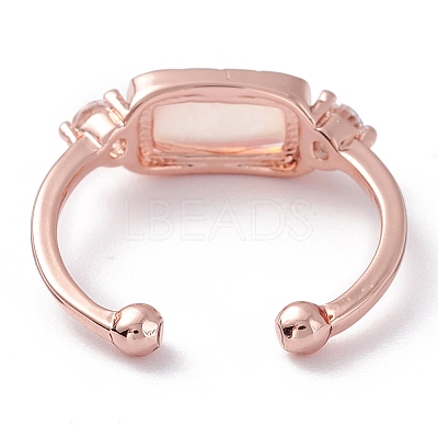 Brass Micro Pave Clear Cubic Zirconia Cuff Rings RJEW-P020-09RG-1-1