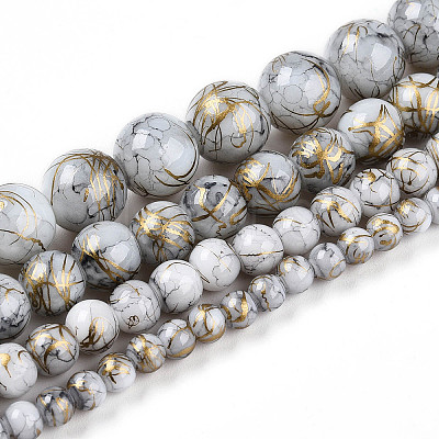 Baking Paint Glass Beads Strands DGLA-N003-6mm-B01-1