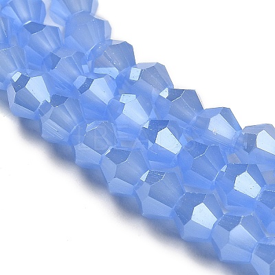 Imitation Jade Electroplate Glass Beads Strands GLAA-F029-J4mm-C04-1