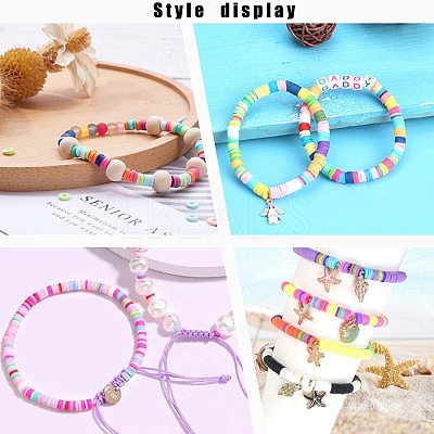 Flat Round Handmade Polymer Clay Beads CLAY-R067-6.0mm-12-1
