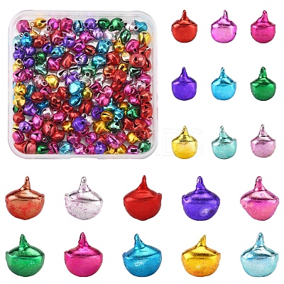 200Pcs 2 Styles Aluminum Bell Charms FIND-FS0003-80-1