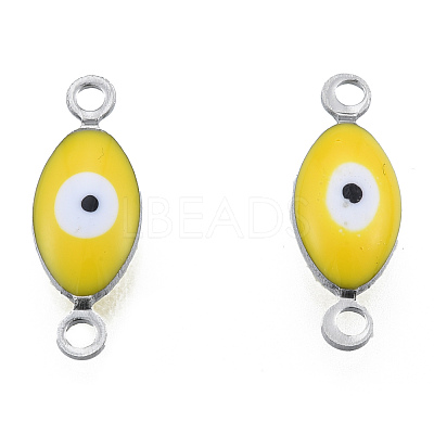 304 Stainless Steel Enamel Connector Charms STAS-N092-179H-1