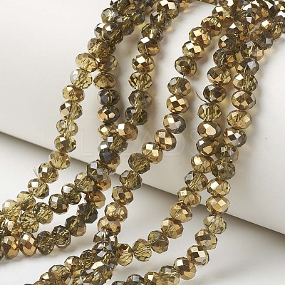 Electroplate Transparent Glass Beads Strands EGLA-A034-T6mm-O13-1