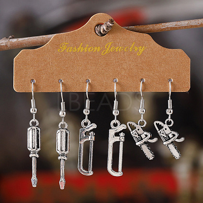 3 Pairs Halloween Zinc Alloy Dangle Earrings FS-WG1EEF9-03-1