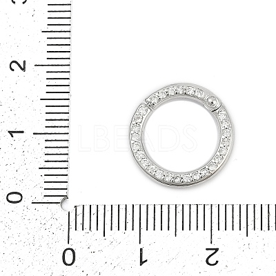 Brass Micro Pave Cubic Zirconia Twister Clasp KK-G522-16P-1