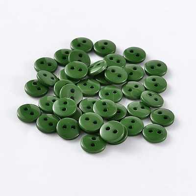 2-Hole Flat Round Resin Sewing Buttons for Costume Design BUTT-E119-20L-14-1