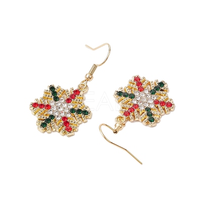 Christmas Alloy Rhinestone Dangle Earrings EJEW-JE06121-02-1