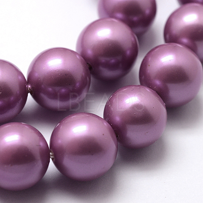 Polished Round Grade A Shell Pearl Bead Strands LS-BSHE-M027-6mm-11-1