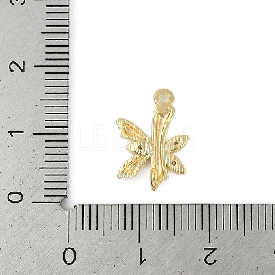 Brass Crystal Rhinestone Letter Links Connector Charms KK-S395-06G-K-1