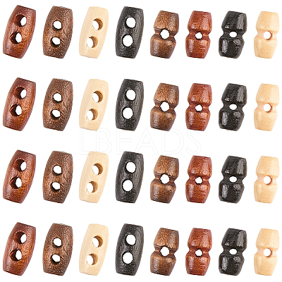 80Pcs 8 Style Wooden Buttons BUTT-GF0004-03-1