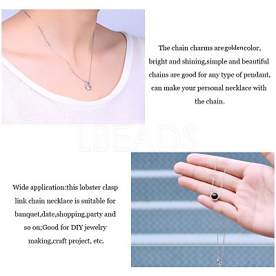 Brass Cable Chains Necklace Making MAK-PH0002-08-1