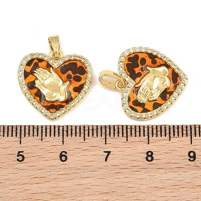 Brass Micro Pave Clear Cubic Zirconia Pendants CU-CBA415D-11G-02-1