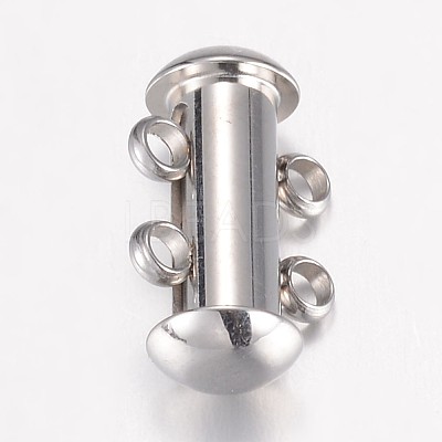 Tarnish Resistant 304 Stainless Steel Slide Lock Clasps LS-STAS-G071-51P-1