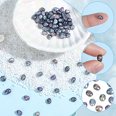 120Pcs Dyed Natural Cultured Freshwater Pearl Beads PEAR-PA0001-07A-1