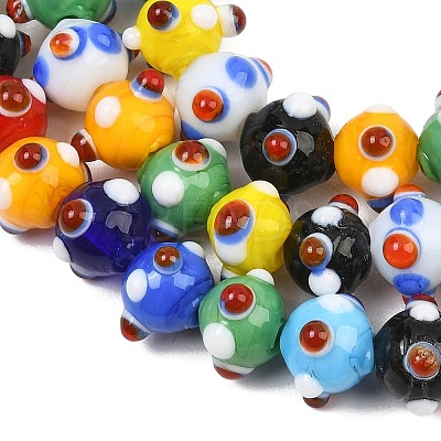 Handmade Bumpy Lampwork Beads Strands LA-CBA05D6-01-01-1