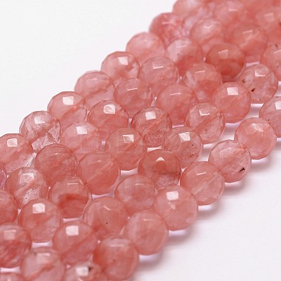 Cherry Quartz Glass Beads Strands LS-G-D840-43-8mm-1