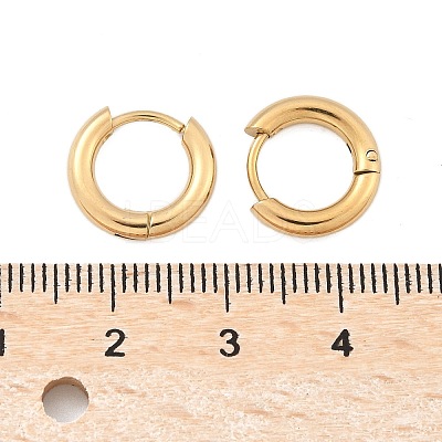 Ion Plating(IP) 304 Stainless Steel Huggie Hoop Earrings X-EJEW-F111B-13mm-G-1