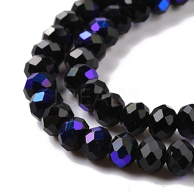 Electroplate Opaque Solid Color Glass Beads Strands EGLA-A044-P1mm-L18-1