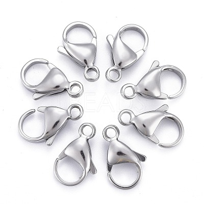 Tarnish Resistant 304 Stainless Steel Lobster Claw Clasps X-STAS-AB15-1