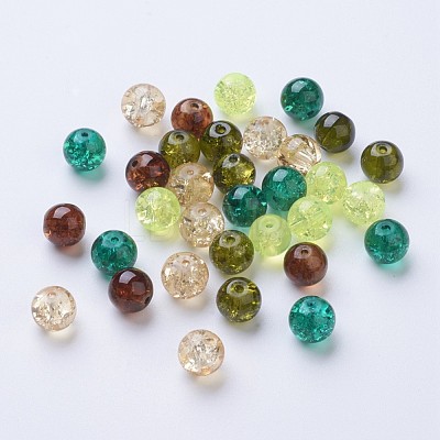 Baking Paint Crackle Glass Beads DGLA-X0006-8mm-10-1