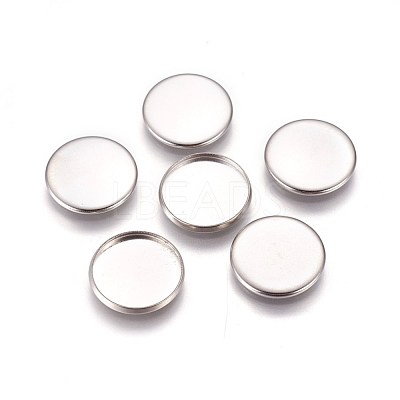 Non-Tarnish 304 Stainless Steel Plain Edge Bezel Cups X-STAS-E460-10P-16mm-1