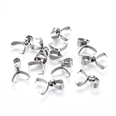 Tarnish Resistant 304 Stainless Steel Ice Pick Pinch Bails X-STAS-R182-03-1