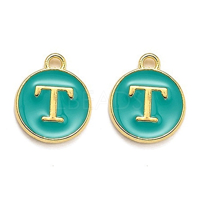 Golden Plated Alloy Enamel Charms X-ENAM-Q437-15T-1