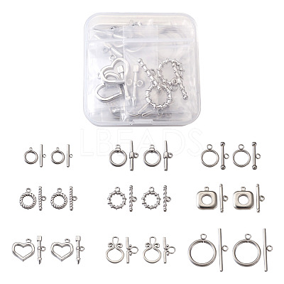 304 Stainless Steel Toggle Clasps STAS-FW0001-05P-1