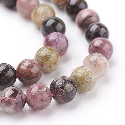 Natural Multicolor Tourmaline Beads strands G-C076-6mm-10-1