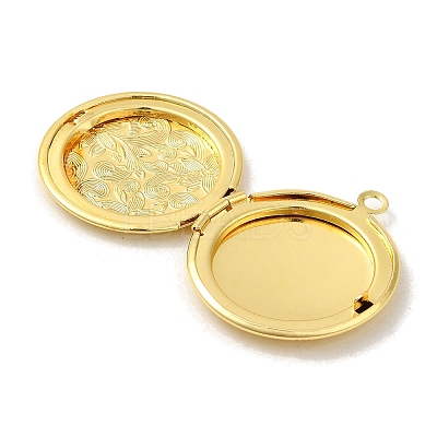 Rack Plating Brass Locket Pendants X-KK-K277-06G-1