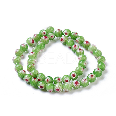 Round Millefiori Glass Beads Strands LK-P002-12-1