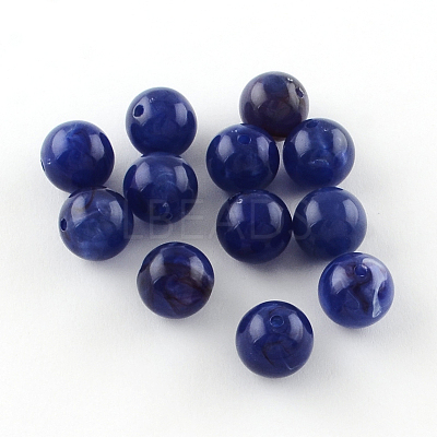 Round Imitation Gemstone Acrylic Beads OACR-R029-6mm-11-1