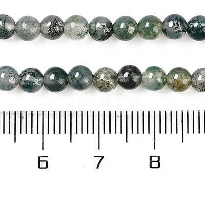 Natural Moss Agate Bead Strands G-J358-01-4mm-1