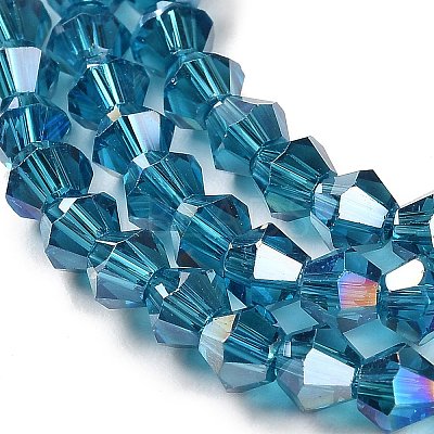 Transparent Electroplate Glass Beads Strands EGLA-A039-T3mm-B01-1