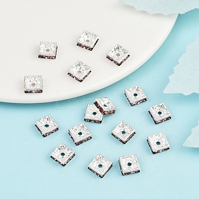 Brass Rhinestone Spacer Beads RSB074NF-17S-1