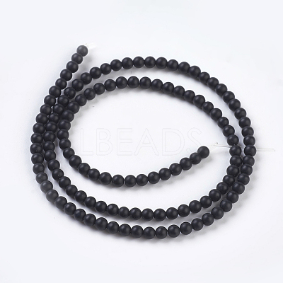Natural Black Agate Beads Strands G-D543-3mm-1
