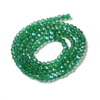 Electroplate Transparent Glass Beads Strands EGLA-A035-T3mm-L18-1