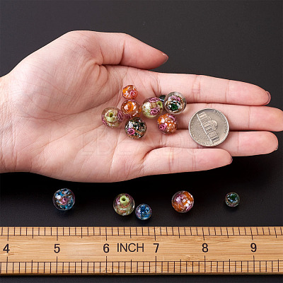 Handmade Gold Sand Lampwork Beads LAMP-CD0001-06-1