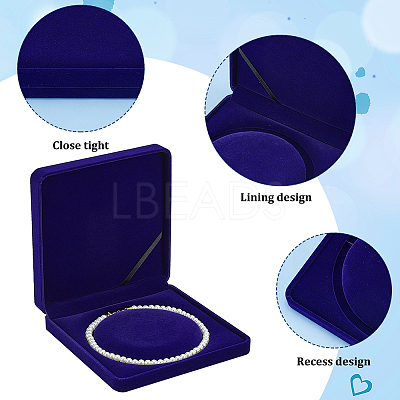 Velvet Pearl Necklace Storage Gift Boxes CON-WH0086-128B-1