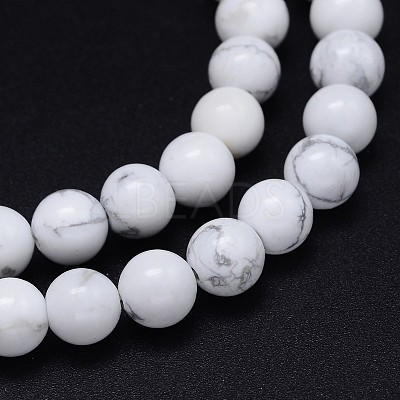 Round Natural Howlite Bead Strands G-F222-14-12mm-1