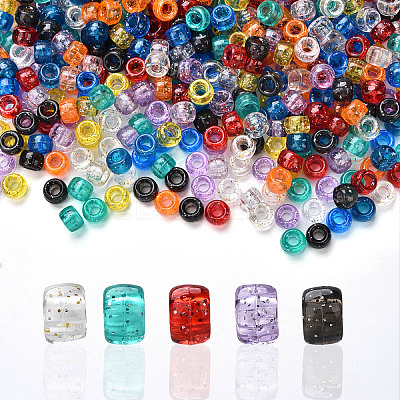 1200Pcs 10 Colors Transparent Plastic Beads KY-YW0001-83-1