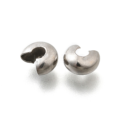 304 Stainless Steel Crimp Beads Covers STAS-P239-34P-05-1